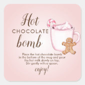 Warmtechocoladebommetrift Vierkante Sticker (Voorkant)