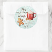 Warmtechocoladebommetsticker Ronde Sticker (Tas)