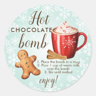 Warmtechocoladebommetsticker Ronde Sticker