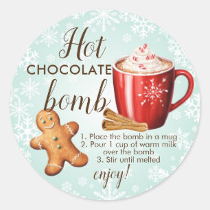 Warmtechocoladebommetsticker Ronde Sticker
