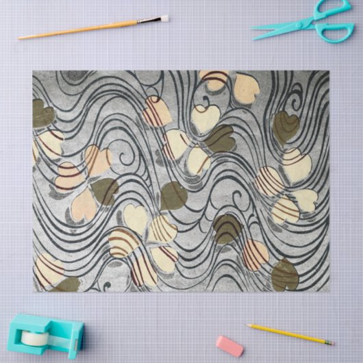 Warmtegevormde bladeren in water tissuepapier (Craft)