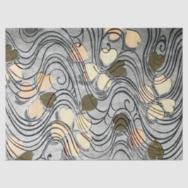 Warmtegevormde bladeren in water tissuepapier