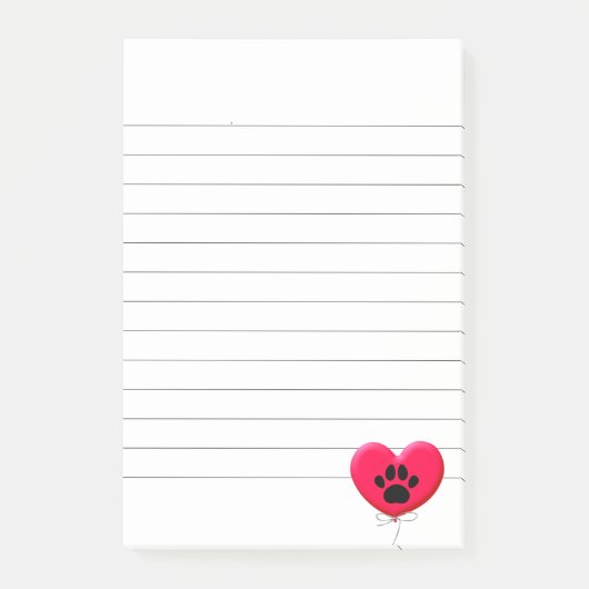 Warmtekaartballon met een Hond Pw-printplaat Post-it® Notes (Voorkant)