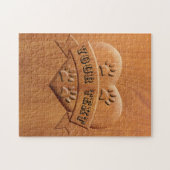 Warmtekoppen en linttekening met aangepaste tekst legpuzzel (Horizontaal)