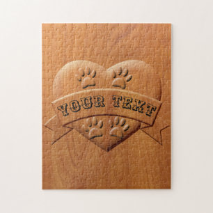 Warmtekoppen en linttekening met aangepaste tekst legpuzzel