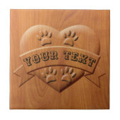 Warmtekoppen en linttekening met aangepaste tekst tegeltje (Voorkant)