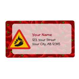 Warmtepepergevarenbord Etiket