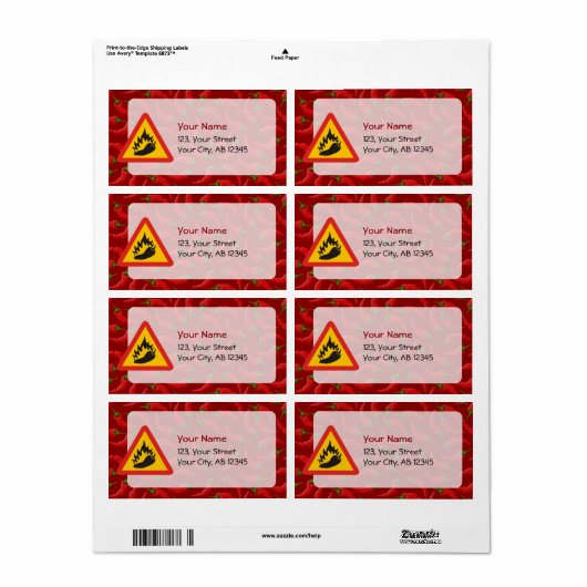 Warmtepepergevarenbord Etiket (Full Sheet)