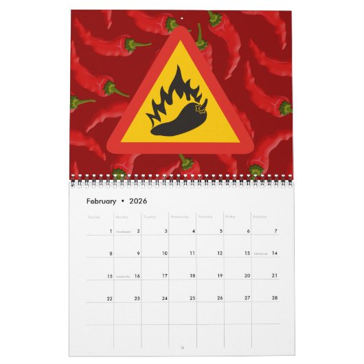 Warmtepepergevarenbord Kalender (Feb 2026)