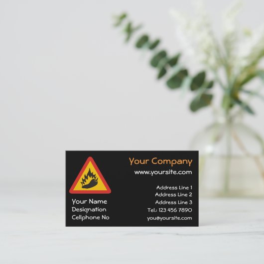 Warmtepepergevarenbord Visitekaartje (Staand voorkant)