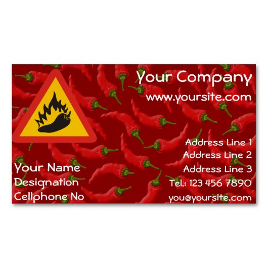 Warmtepepergevarenbord Visitekaartje Magneet (Voorkant)