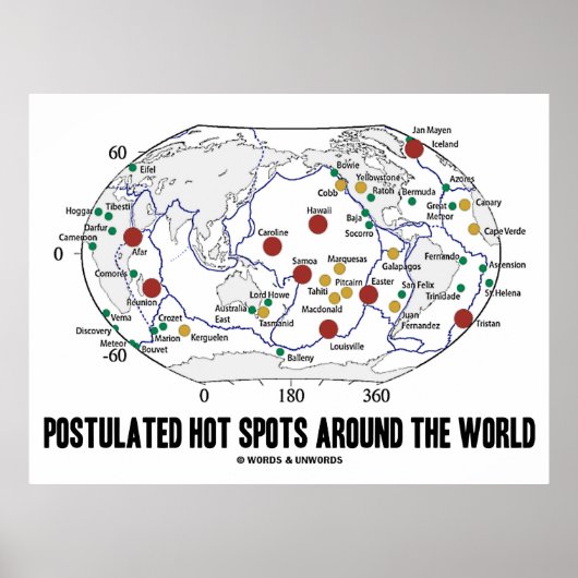 Warmtespots met postulatie over de hele wereld (ge poster (Voorkant)