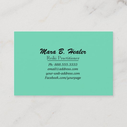 *~* Warmtestralers voor het genezen van licht Visitekaartje (Achterkant)