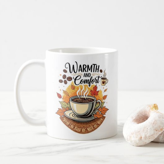 Warmth and Comfort - Cozy Autumn Coffee Koffiemok (Met donut)