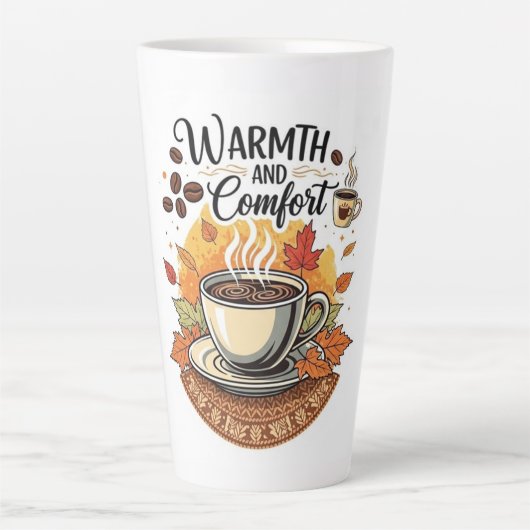 Warmth and Comfort - Cozy Autumn Coffee Latte Mok (Voorkant)