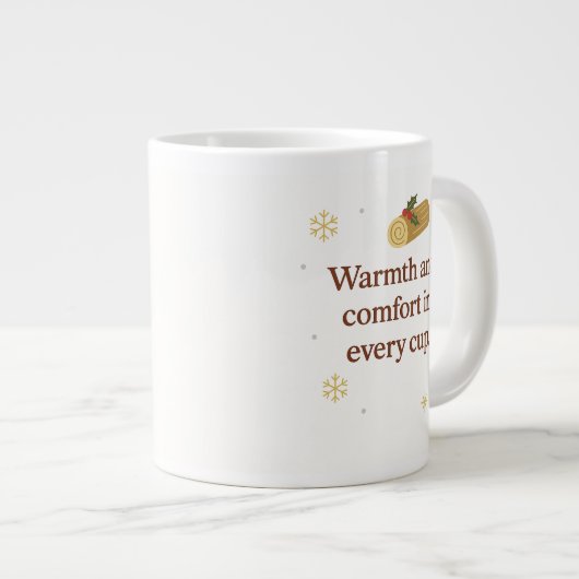 Warmth and Comfort | Cozy Christmas Mug  Grote Koffiekop (Voorkant rechts)