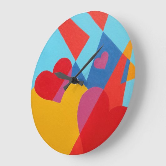 Warmth and Joy Red Abstract Round Clock Grote Klok (Hoek)