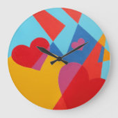 Warmth and Joy Red Abstract Round Clock Grote Klok (Voorkant)