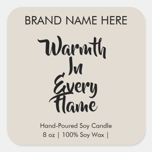 Warmth in Every Flame | Modern Candle Labels (Voorkant)