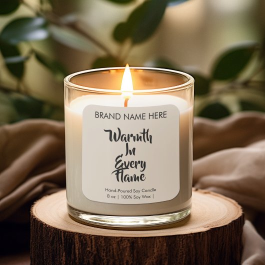 Warmth in Every Flame | Modern Candle Labels
