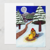 "Warmth in Winter" Vakantie Kaart met Envelop (Voorkant / Achterkant)