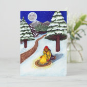 "Warmth in Winter" Vakantie Kaart met Envelop (Staand voorkant)