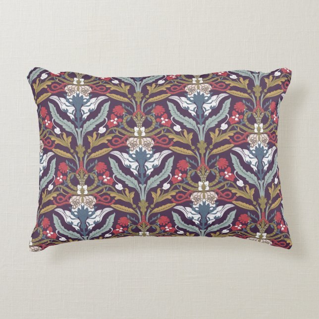 Warmtint Art Nouveau Print Accent Kussen (Voorkant)
