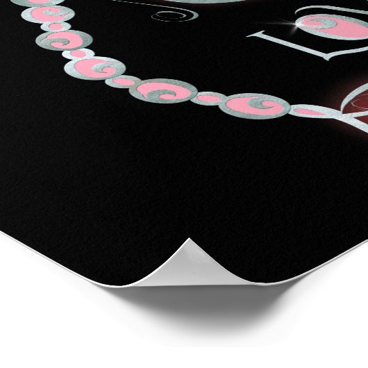 Warmvleugelig dragonfly "Love" Silver  design Poster (Hoek)