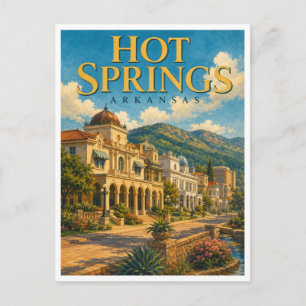 Warmwaterbronnen Arkansas Bathhouse Row GeoSaga Briefkaart