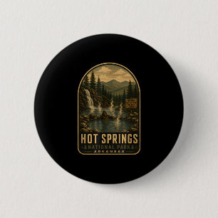 Warmwaterbronnen nationaal park bigfoot vintage ronde button 5,7 cm