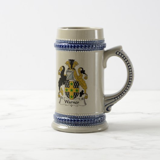 Warner Coat of Arms Stein - Familie Crest Bierpul (Rechts)