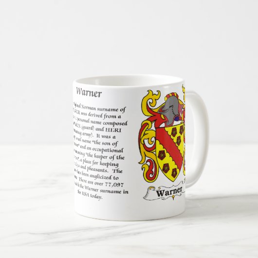 Warner Family Coat of Arm mok (Voorkant rechts)