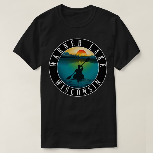 Warner Lake Wisconsin Kayaking T-shirt (Design voorkant)