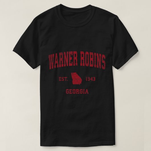 Warner Robins Georgia GA  Sportdesign Red T-shirt (Design voorkant)