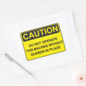 Warning about operating the machine rechthoekige sticker (Envelop)