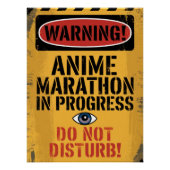 "WARNING! ANIME MARATHON IN PROGRESS. DO NOT PERFECT POSTER (Voorkant)