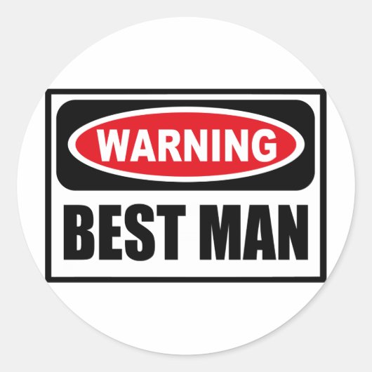 Warning BEST MAN Sticker (Voorkant)