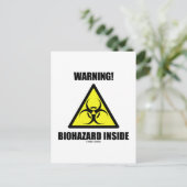 Warning! Biohazard Inside (Biohazard Sign Humor) Briefkaart (Staand voorkant)