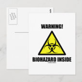 Warning! Biohazard Inside (Biohazard Sign Humor) Briefkaart (Voorkant / Achterkant)