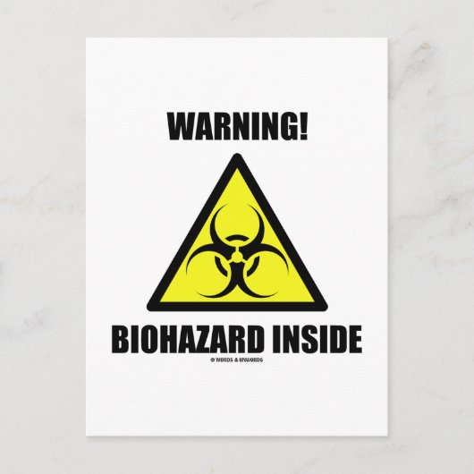 Warning! Biohazard Inside (Biohazard Sign Humor) Briefkaart (Voorkant)