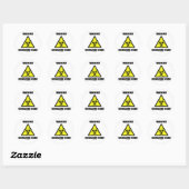 Warning! Biohazard Inside (Biohazard Sign Humor) Ronde Sticker (Vel)