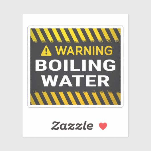 Warning Boiling Water Sticker (Vel)
