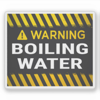 Warning Boiling Water Sticker
