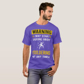 Warning Bouldering Rock Climbing friends T-shirt (Voorkant volledig)