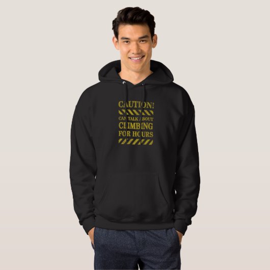 Warning can talk about Climbing for hours Rock Cli Hoodie (Voorkant volledig)