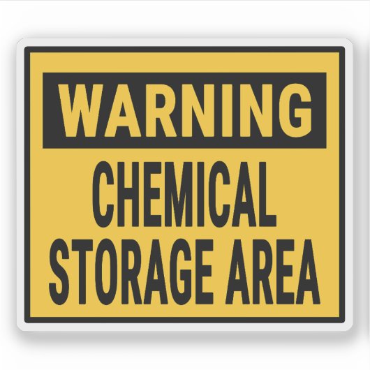 Warning Chemical Storage Area Sticker (Voorkant)