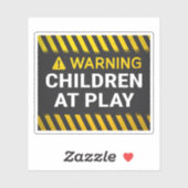 Warning Children At Play Sticker (Vel)