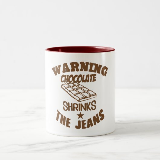 warning chocolate shrinks jeans cithumour tweekleurige koffiemok (Center)