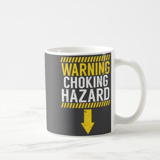 Warning Choking Hazard _ Funny Joke Gift For Men  Koffiemok (Rechts)