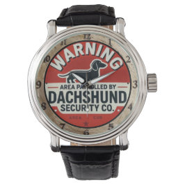 Warning Dachshund Dog Horloge